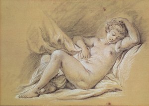 Femme nue sur un lit